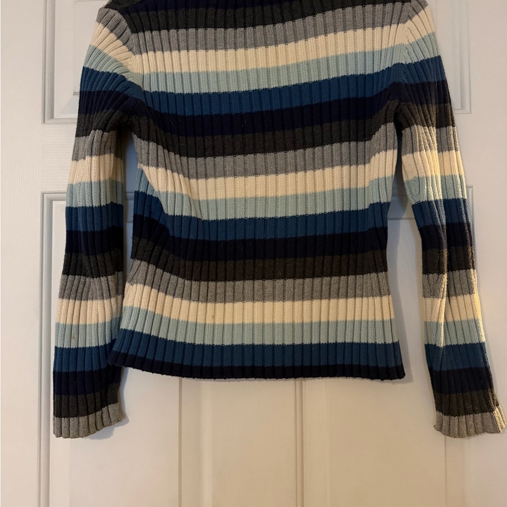 Tommy Hilfiger Blue and Gray Striped Sweater - Picture 4 of 6